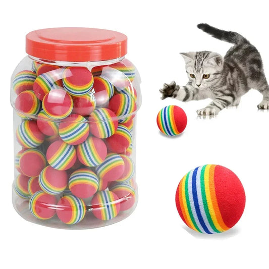 5pcs/10pcs Rainbow Cat Toys Ball Interactive - MyPetDollar.com