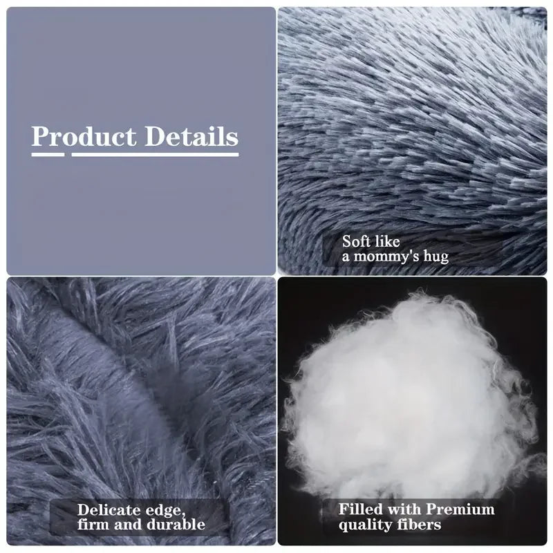 Round Dog Bed Winter Warm Cat Bed Plush - MyPetDollar.com