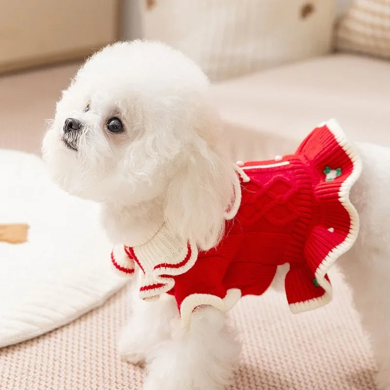 Winter Pet Christmas Clothes Skirt Warm - MyPetDollar.com
