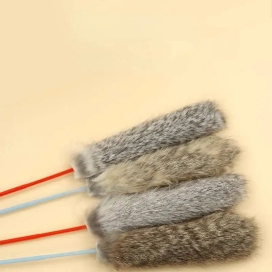 Random Color Tease Cat Stick Faux Rabbit Fur - MyPetDollar.com