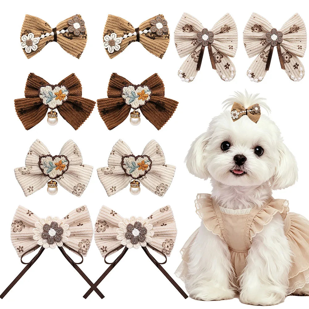 50PCS Handmade Dog Hairpins with Metal Clips - MyPetDollar.com