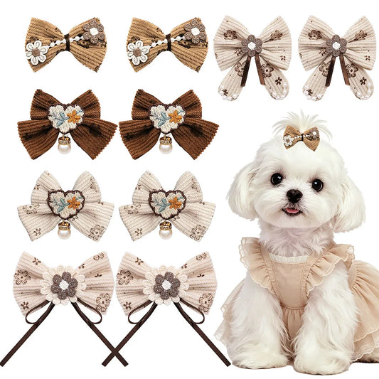 50PCS Handmade Dog Hairpins with Metal Clips - MyPetDollar.com