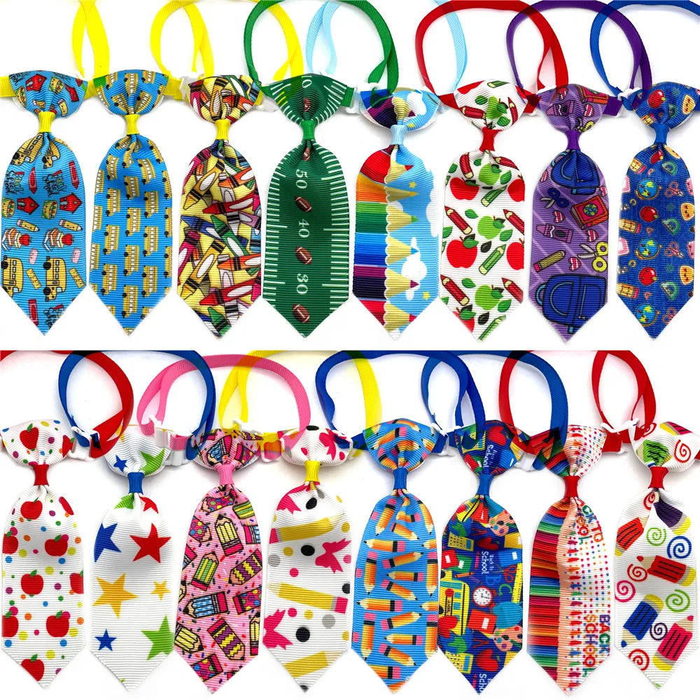 50/100pcs Dog Bow Tie Back To School Style - MyPetDollar.com