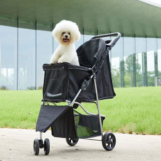 JHK 3 Wheels Foldable Pet Stroller for Small - MyPetDollar.com
