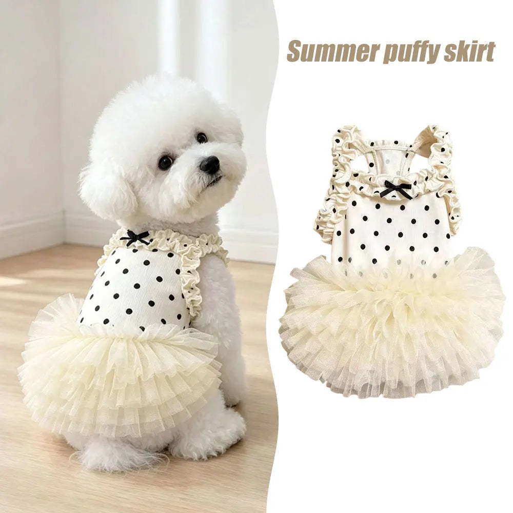 lightweight Thin Pet Dog Summer Dress Polka - MyPetDollar.com