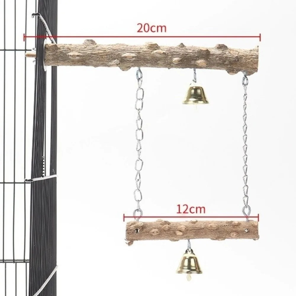 Wood Parrot Suspension Bridge Toys for Birds