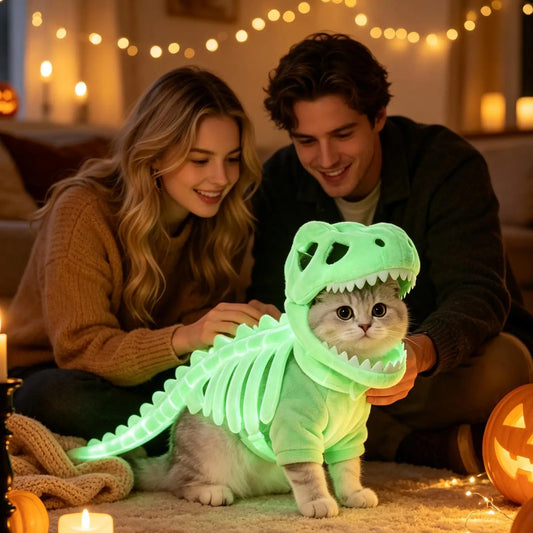 Cute Glow in Dark Dinosaur Skeleton Pet - MyPetDollar.com