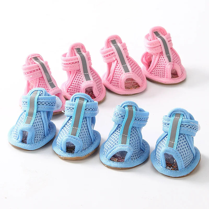 4pcs Summer Mesh Pet Sandals Shoes for Small - MyPetDollar.com