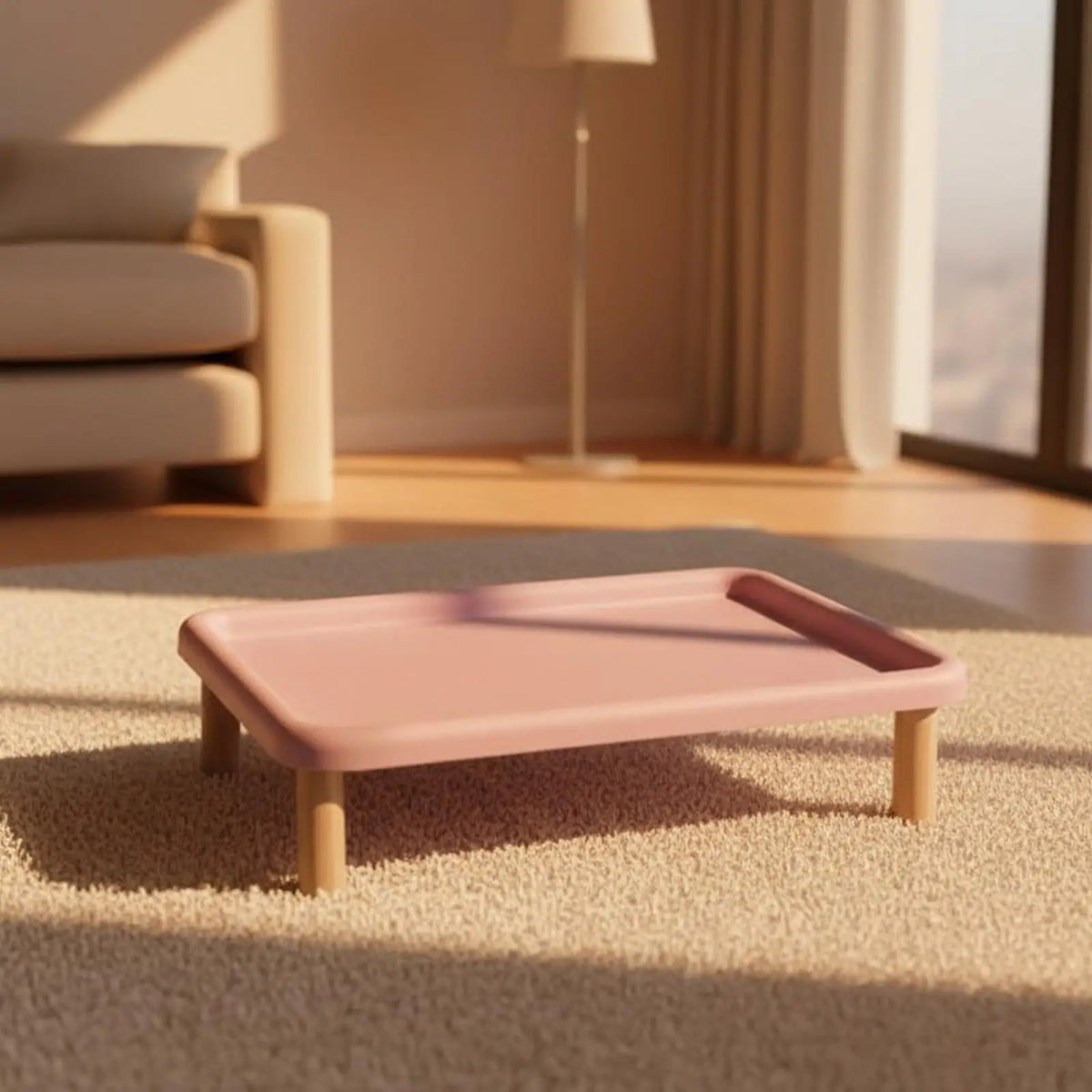 Wood Elevated Cat Food Bowl Platform Portable for Automatic Pet – 4 Colors