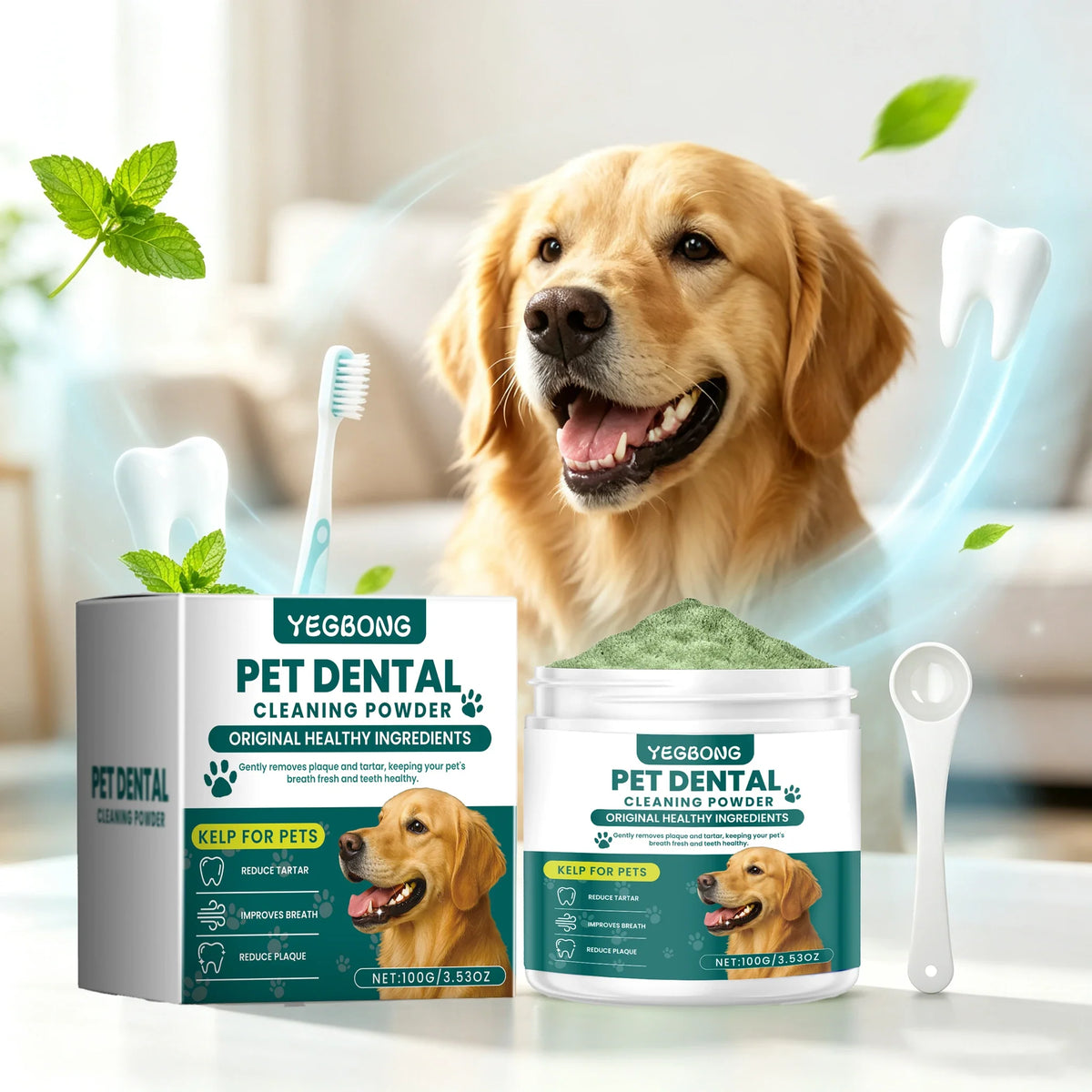 100G Pet Dental Cleaning Powder Natural - MyPetDollar.com