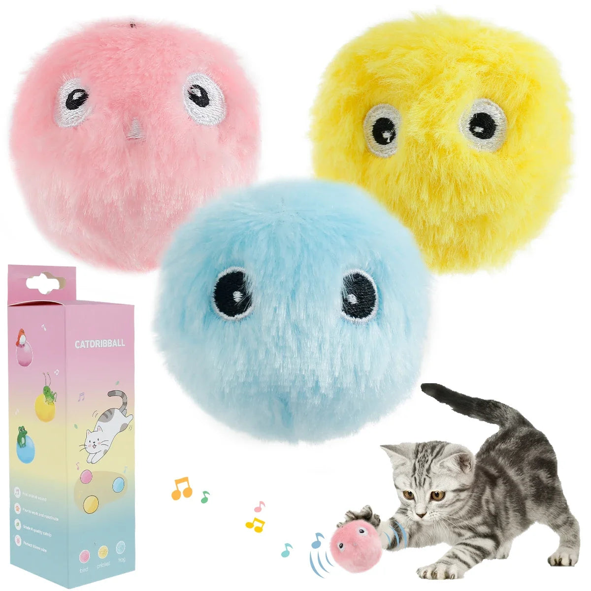 Smart Cat Toys Interactive Ball Plush Electric Catnip Training – 4 Colors