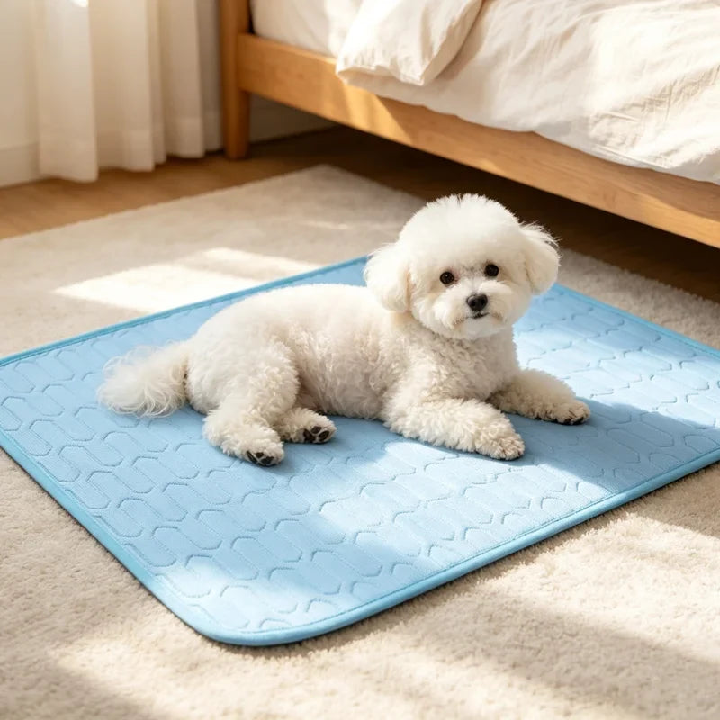 Dog Cooling Ice Bed Mat Pet Summer Cat Cold, Washable