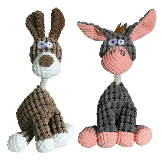 Fun Pet Toy Donkey Shape Corduroy Chew Toy - MyPetDollar.com