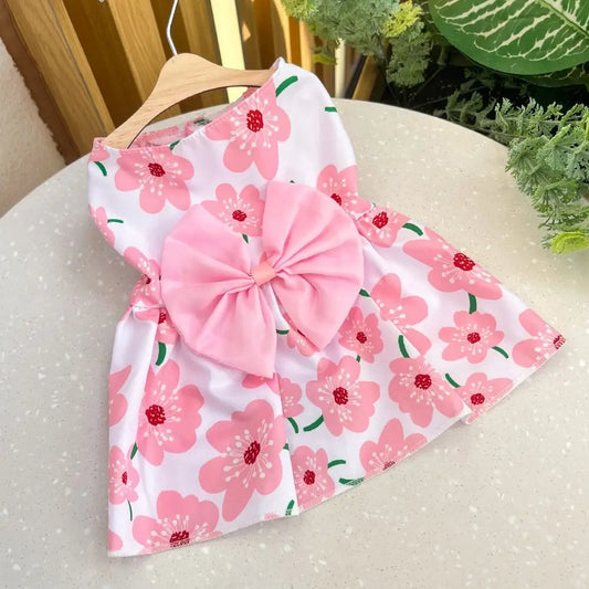 Cat Costume Floral Printed Cat Dog Dress - MyPetDollar.com