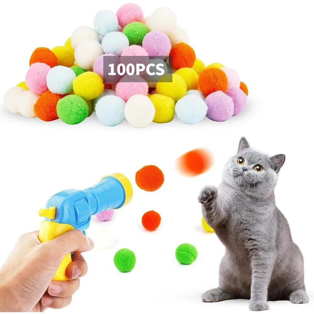 Plush Ball Shooting Gun Cat Toys Interactive - MyPetDollar.com