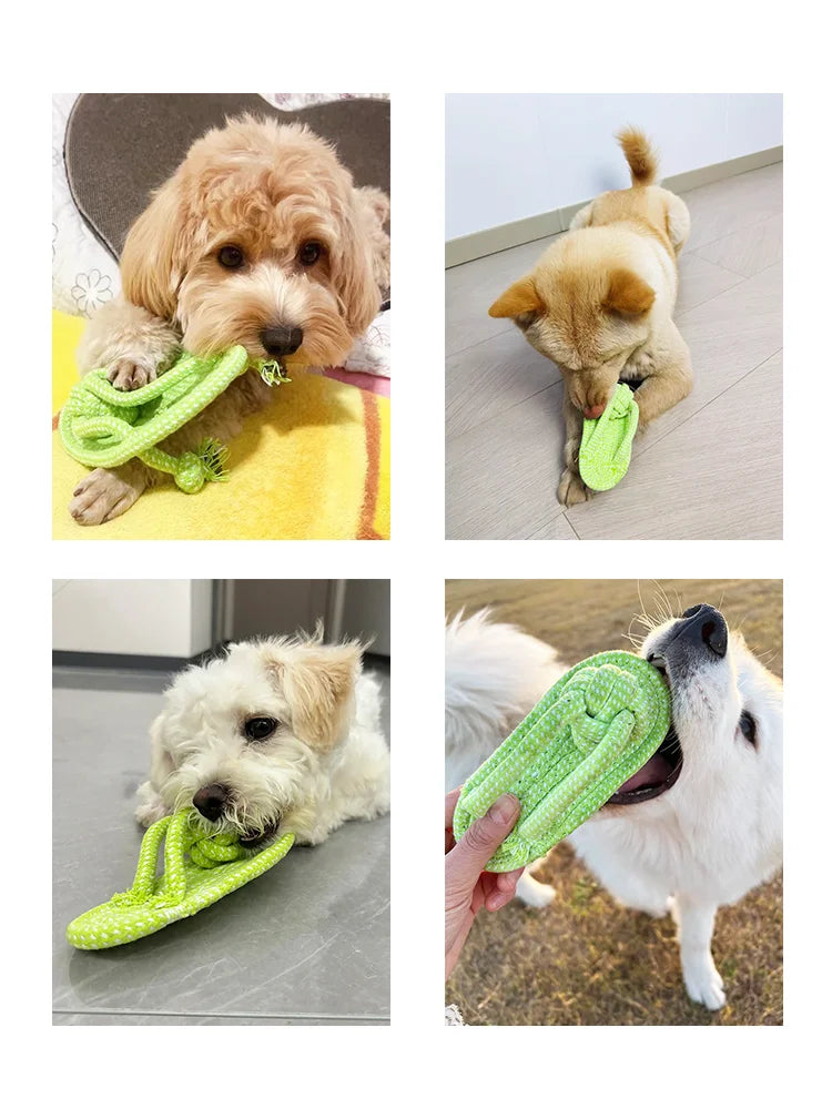 Durable Cotton Rope Slipper Knot Dog Chew - MyPetDollar.com