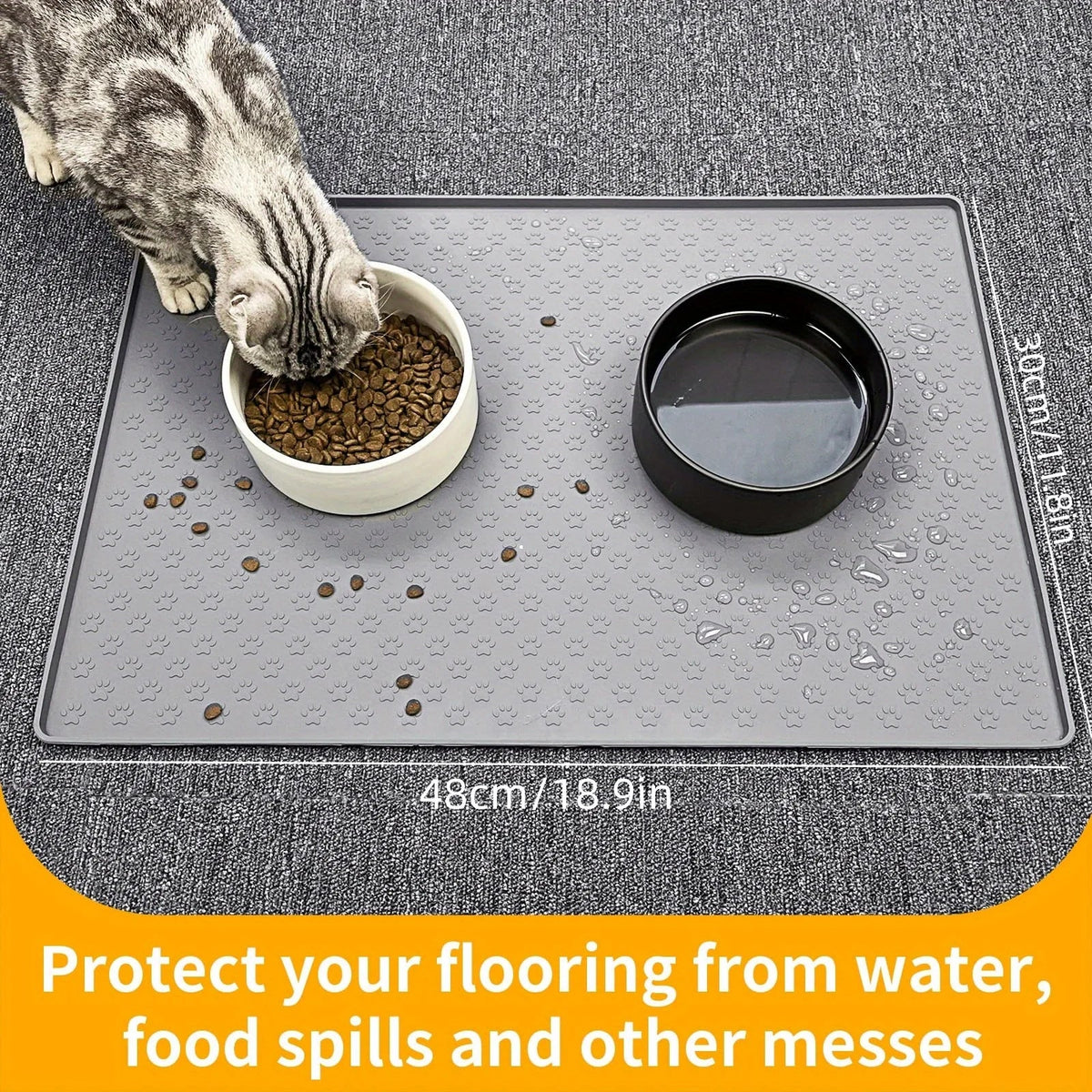 Silicone Paw Print Dog Feeding Mat, - MyPetDollar.com
