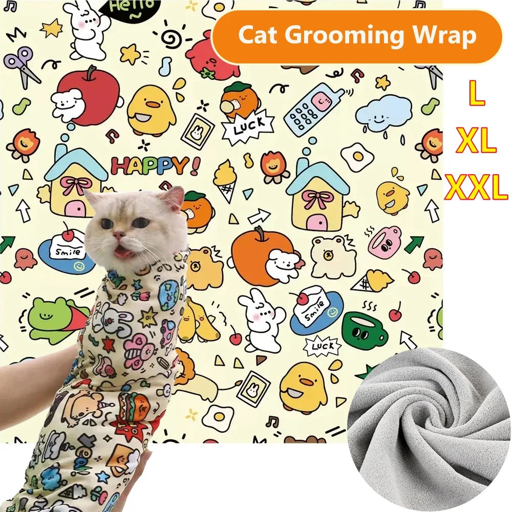 Cat Grooming Wrap Self Adherent Swaddle - MyPetDollar.com