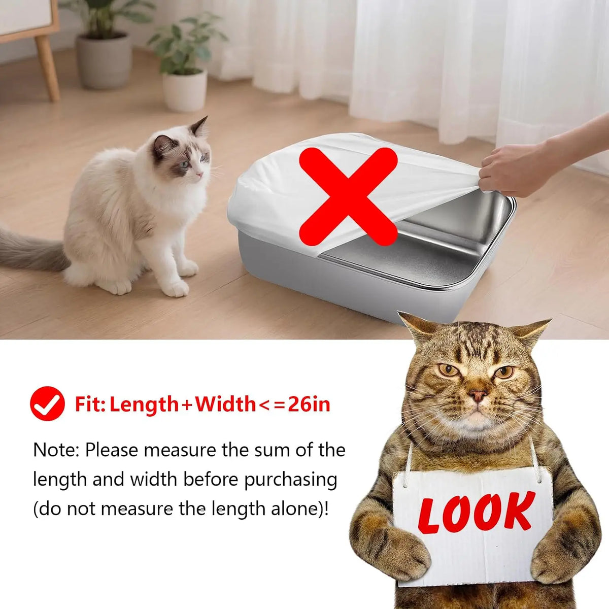 Cat Litter Box Liner, 26 X 11.8 Inches, - MyPetDollar.com