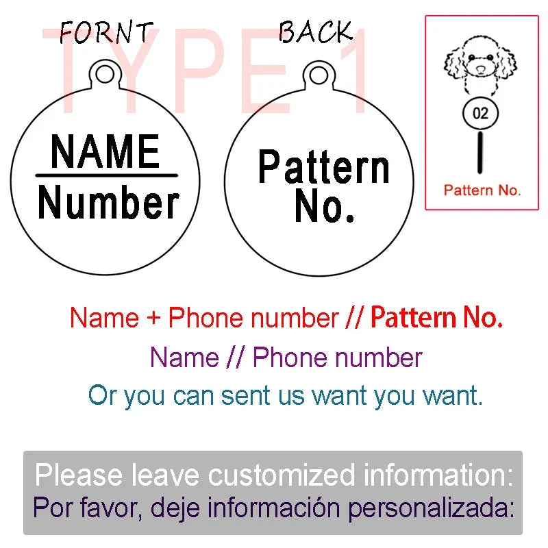Custom Dog Cat ID Tag Engraved Personalized - MyPetDollar.com