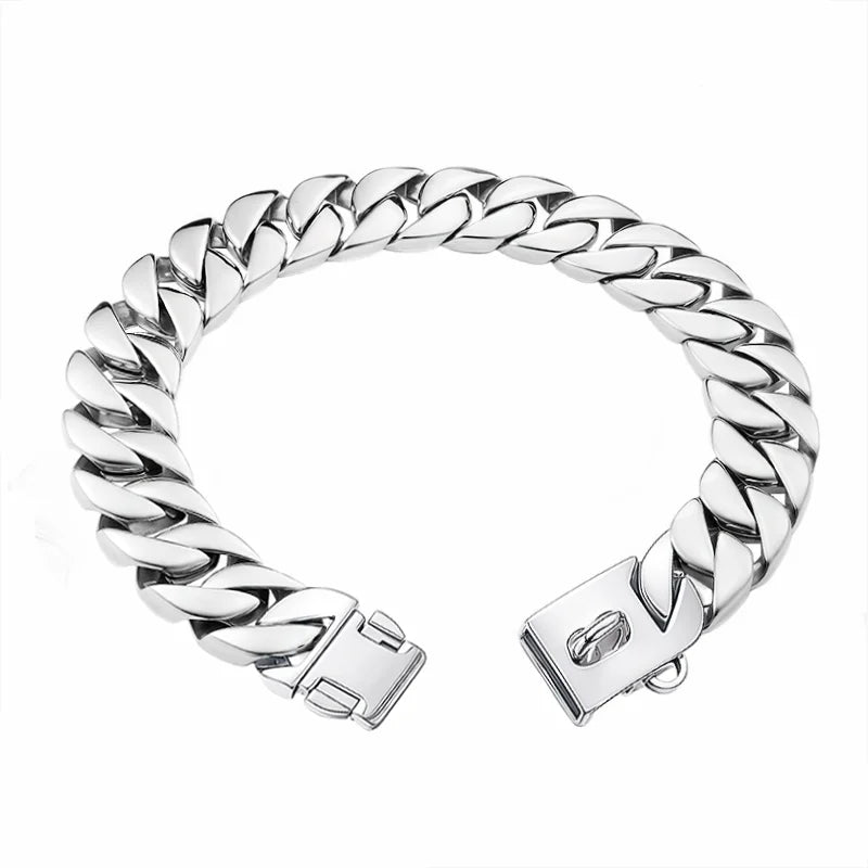 Large Dog Collar 32mm Metal Pet Choker Gold - MyPetDollar.com