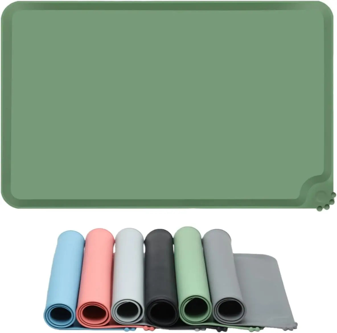 Silicone Dog Dish with Raised Edge Non-slip