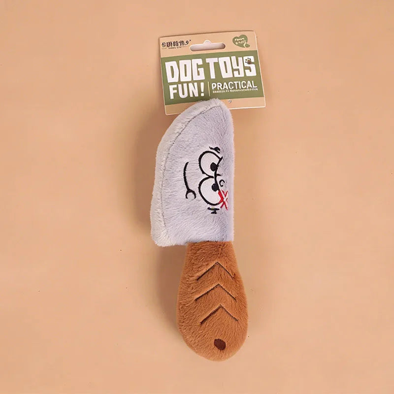 Interactive Funny Face Plush Dog Toy – 4 Colors