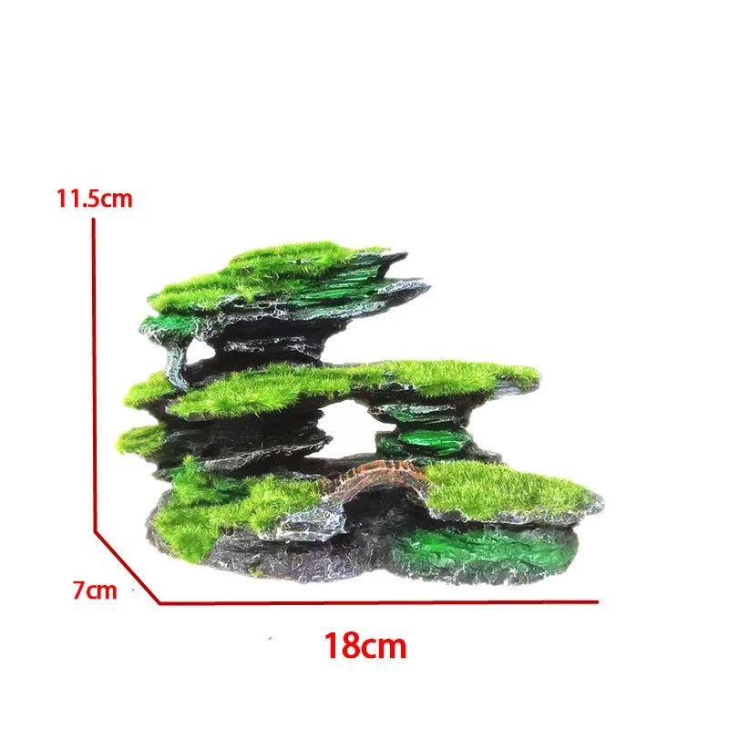 Moss Rockery Shape Fish Tank Ornaments – Aquarium Supplies