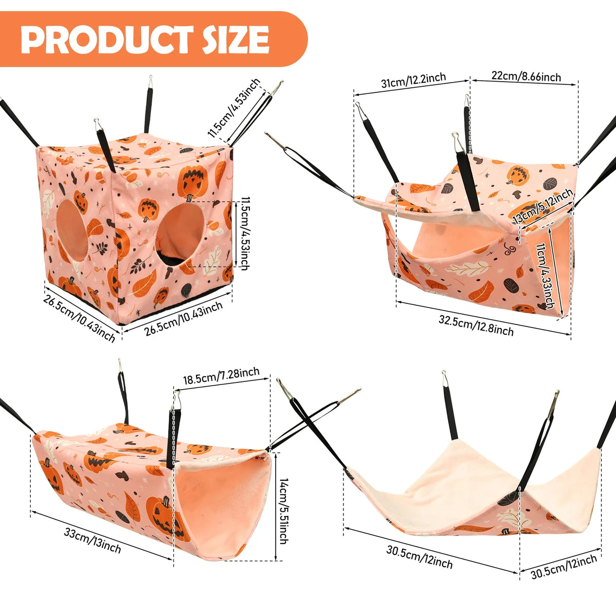 Adjustable Hamster Hanging Bed Soft Cozy Rodent Bed for Small Pets