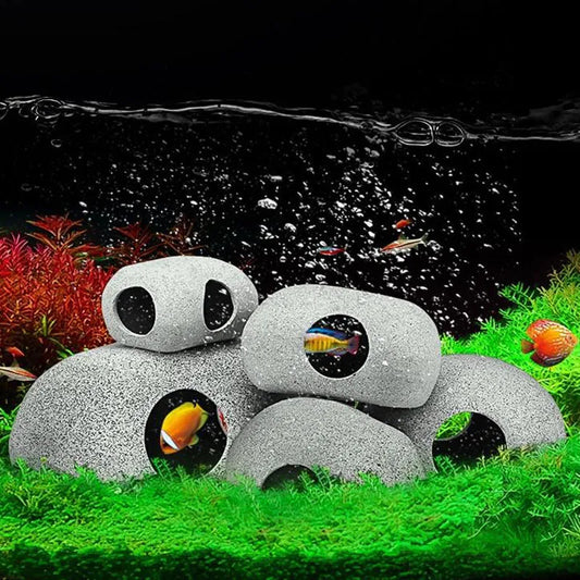 Ceramic Aquarium Decor Cichlid Stone Rock Cave (7 colors)