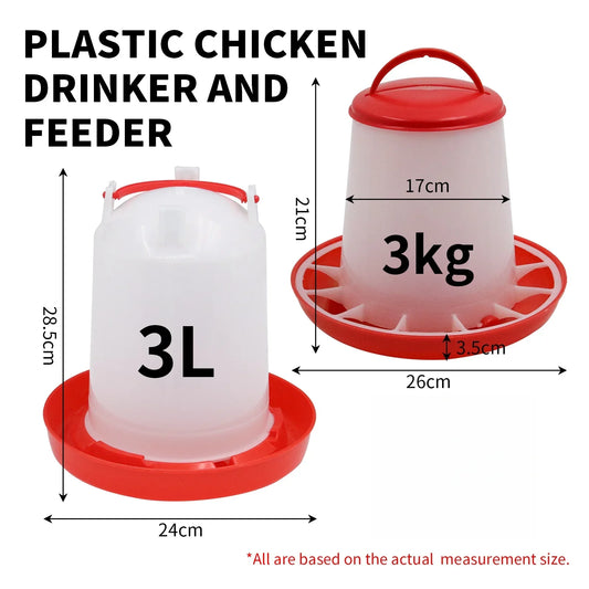 3kg+3L Chicken Feeder And Waterer Water Food - MyPetDollar.com