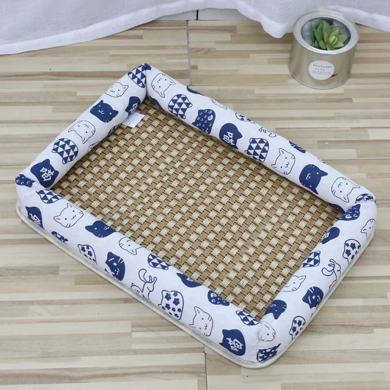 Summer Cooling Ice Nest Rattan Pet Bed Dog - MyPetDollar.com