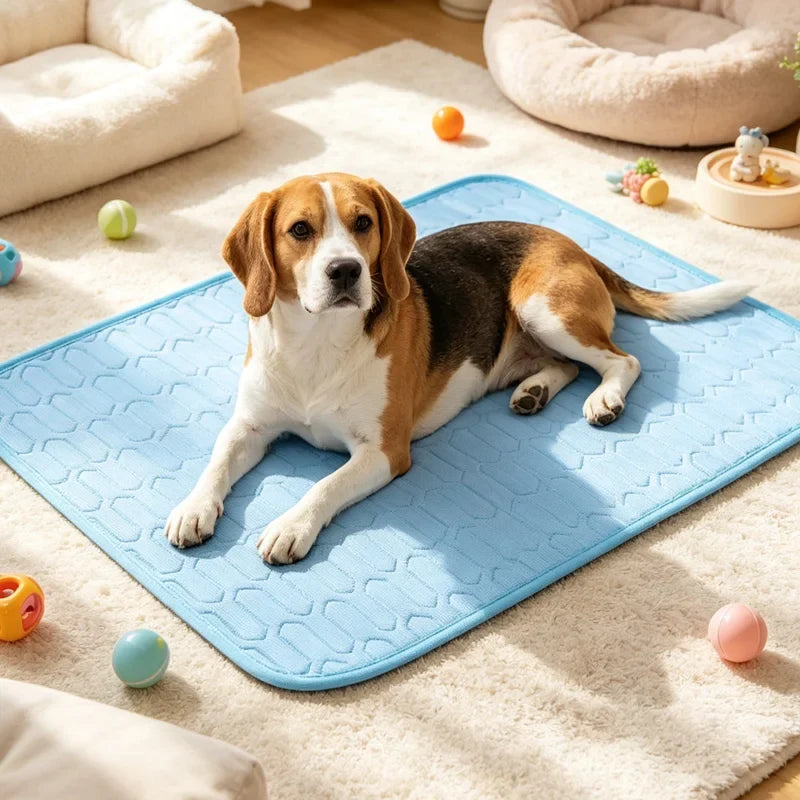 Dog Cooling Ice Bed Mat Pet Summer Cat Cold, Washable