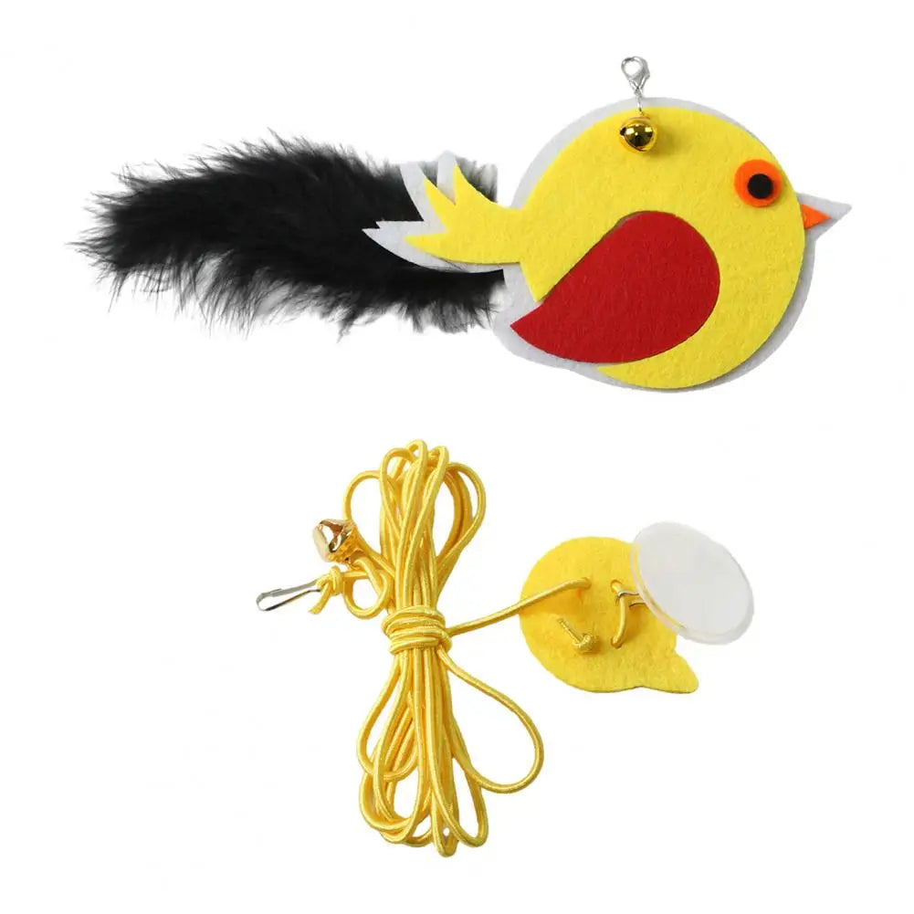 Self-play Cat Plaything Swinging with Elastic Rope