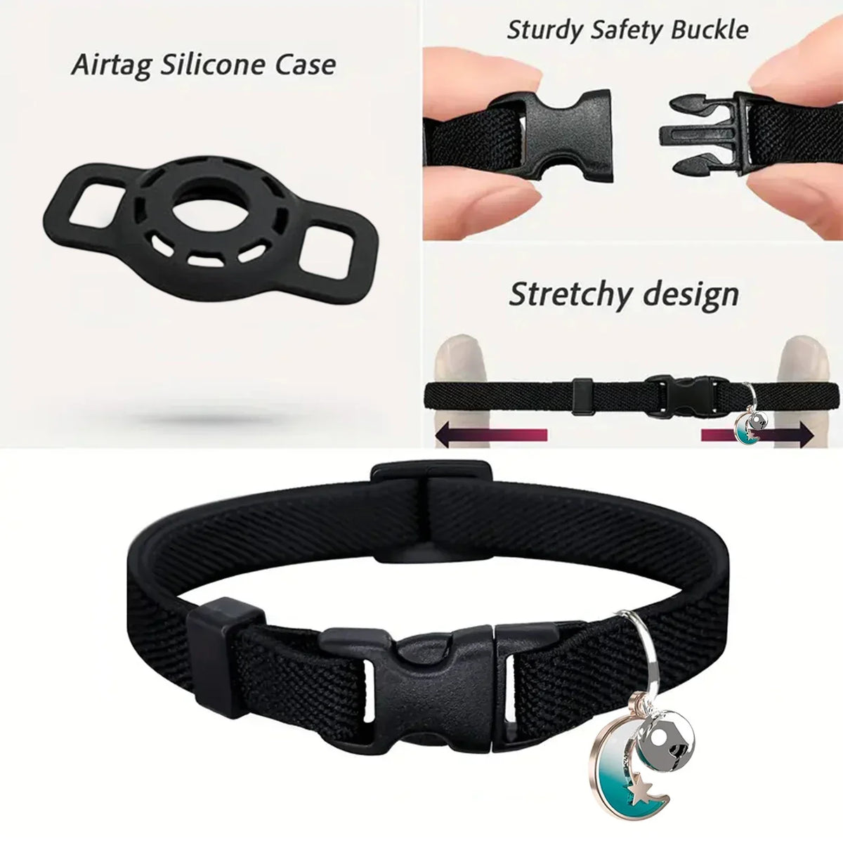 Fashion Airtag Pet Collar Adjustable Elastic - MyPetDollar.com