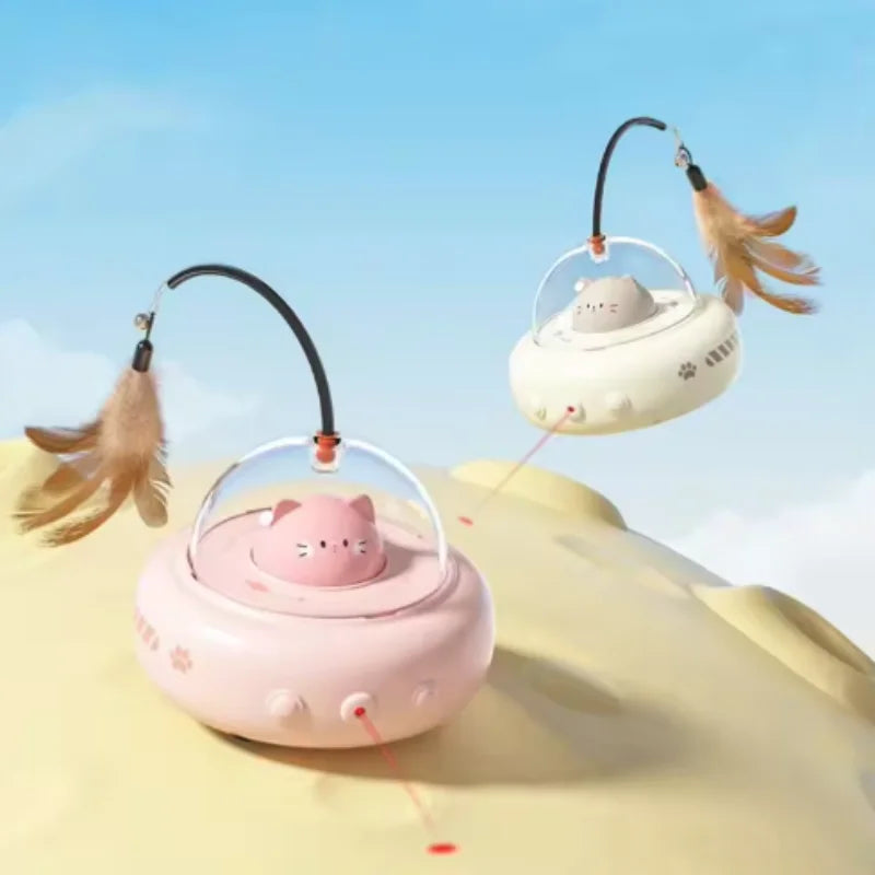 Electric UFO Smart Teaser Cat Plaything with Bell Interactive Pet – 3 Colors
