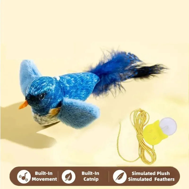 Pet Plaything Cat Plush Emulates the Sound Bird