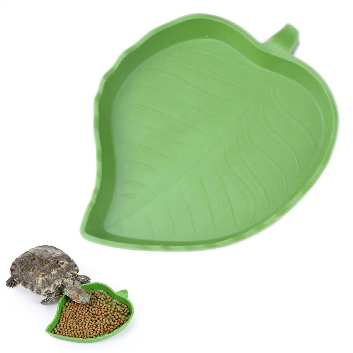 Leaf Reptile Food Water Bowl Flat Drinking - MyPetDollar.com