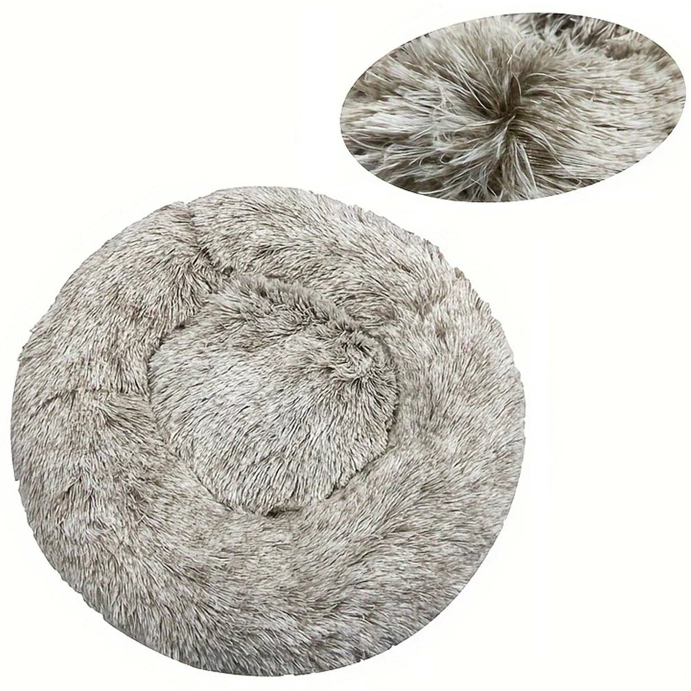 Round Dog Bed Winter Warm Cat Bed Plush - MyPetDollar.com