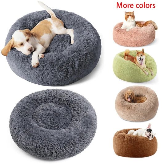 100CM Round Donut Pet Bed Large Dogs Cats - MyPetDollar.com