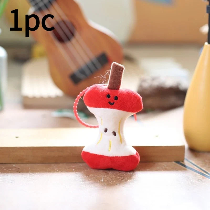 Plush Apple-shaped Dog&cat Chew Plaything with Bone