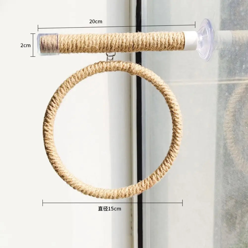 Suction Cup Bird Toy Swing Set Linen Rope - MyPetDollar.com