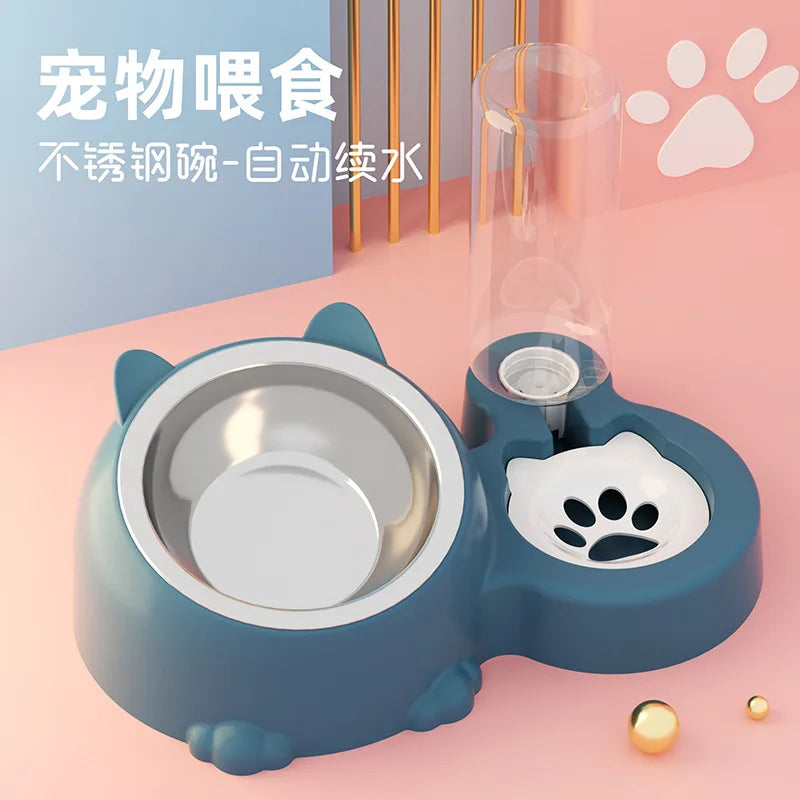Cat Bowl Water Food Integrated Automatic - MyPetDollar.com
