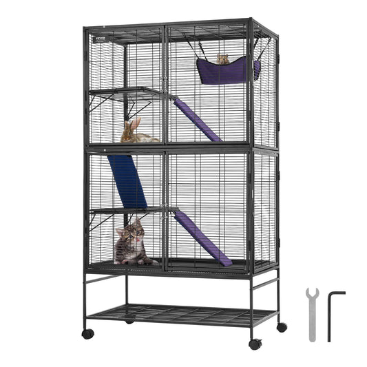 SucceBuy 64.6" Rolling Metal Ferret Cage - MyPetDollar.com