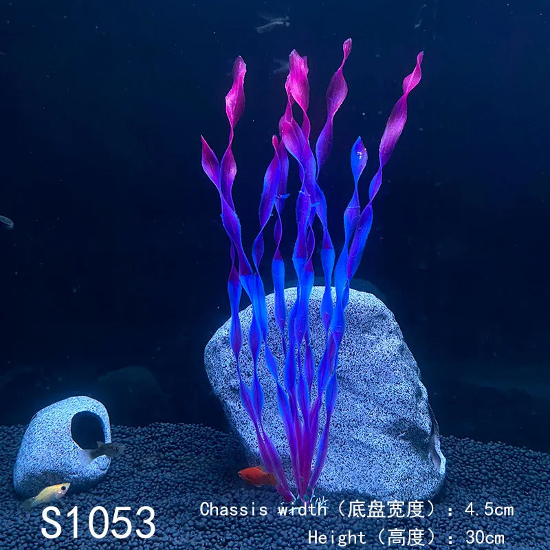 Mini Aquarium Decorative Simulation Artificial Leaves Plant – 30 Colors