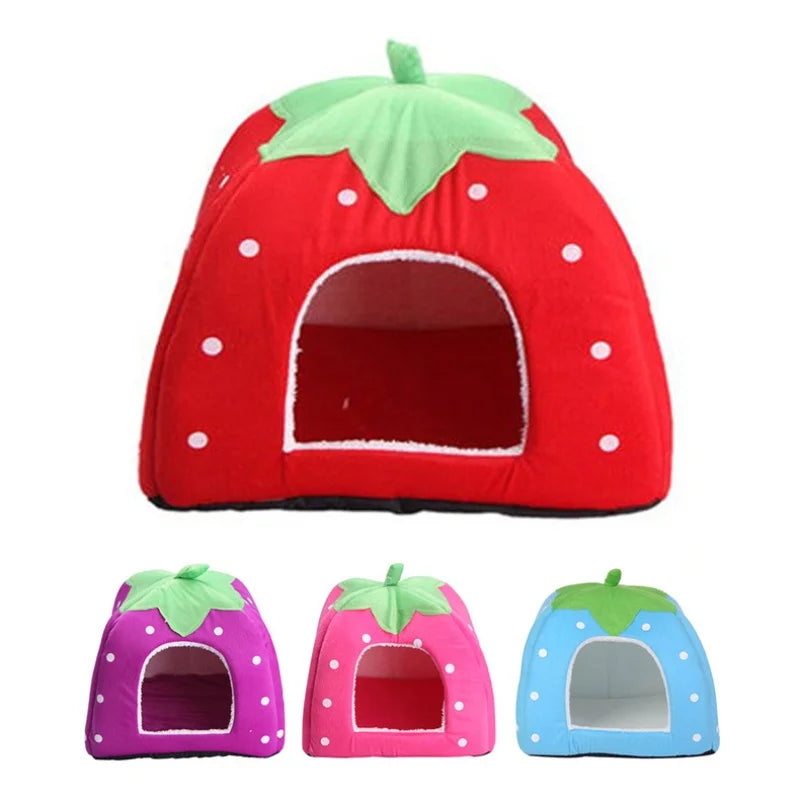 Strawberry Hamster House Guinea Pig Hideout - MyPetDollar.com