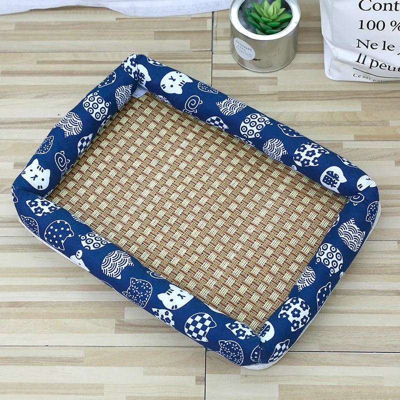 Summer Cooling Ice Nest Rattan Pet Bed Dog - MyPetDollar.com