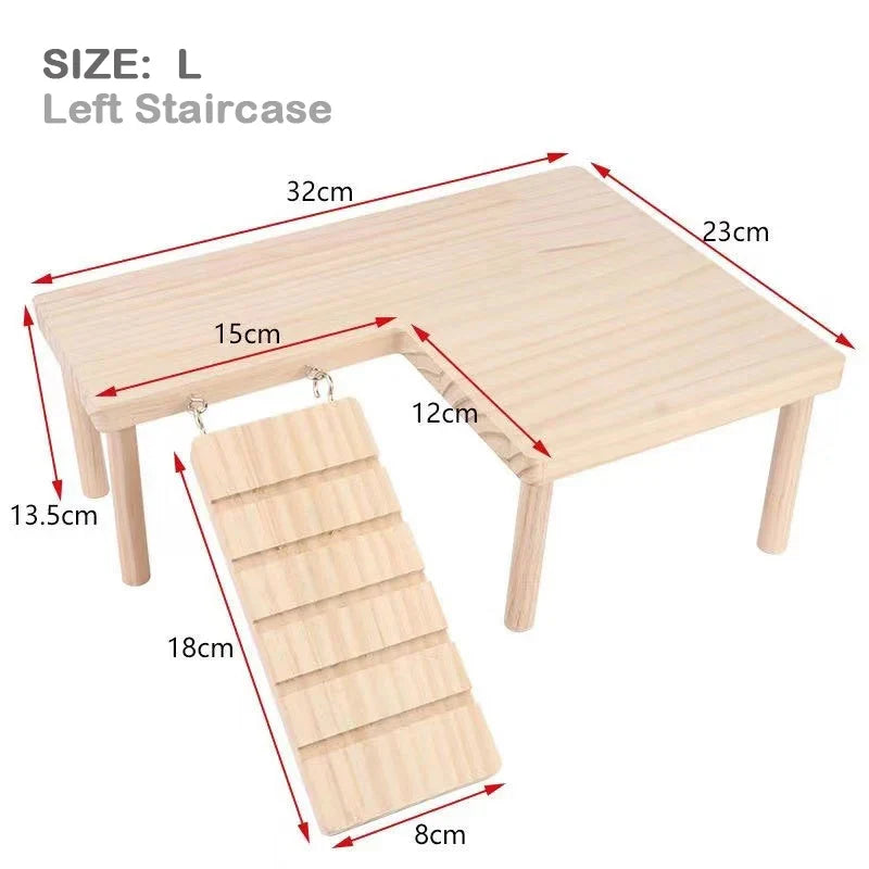 Hamster Wooden Sturdy Platform Jumpingboard Playground – 6 Colors