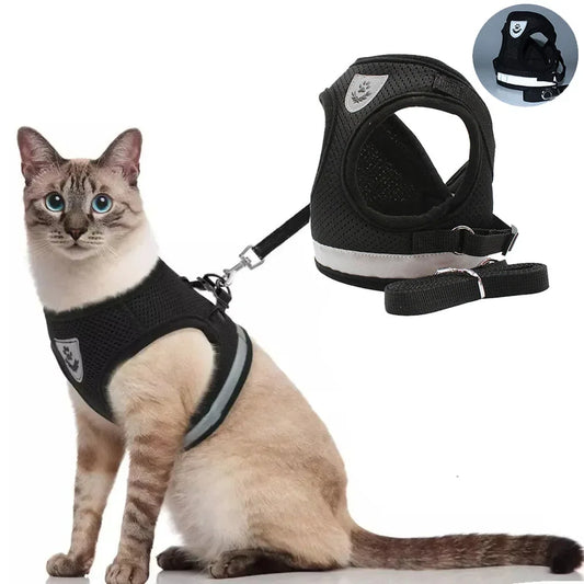 Pet Cat Leash Set, Adjustable Reflective - MyPetDollar.com