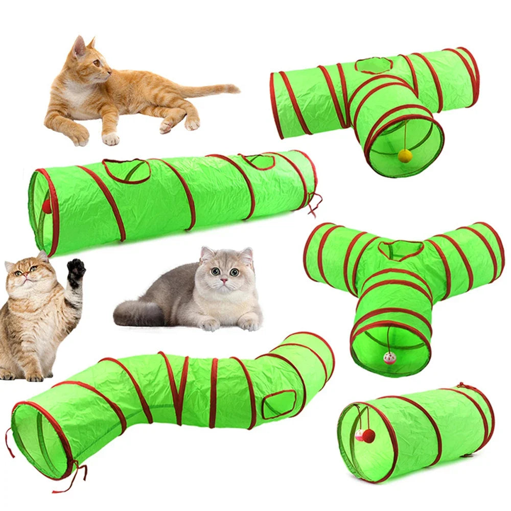Foldable Christmas Cat Tunnel Pet Supplies Fun Plaything, Interactive